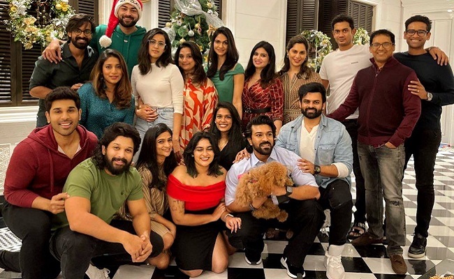 Charan, Allu Arjun come together for Xmas party