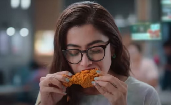 Rashmika Trolled For Promoting Fried Chicken