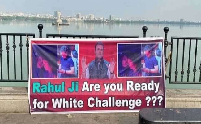 Banners in Hyd ask Rahul Gandhi if he is ready for 'white challenge'