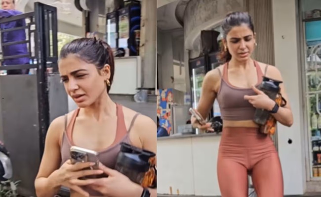 Samantha Annoyed by Paparazzi Outside Mumbai Gym