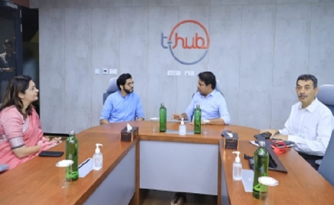Aaditya Thackeray visits T-Hub, meets KTR