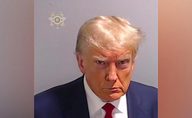 Arrested: Trump's mug shot has been released