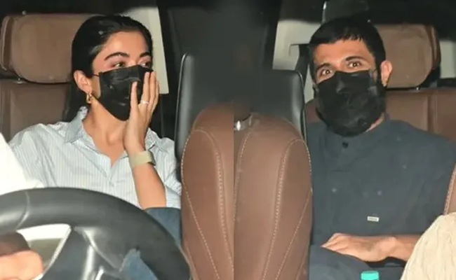 Vijay Deverakona and Rashmika Spotted in Same Car