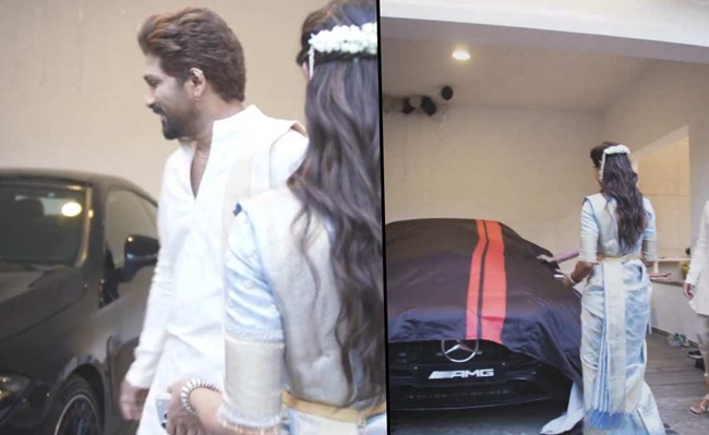 Allu Arjun Surprises Wife Sneha with Mercedes