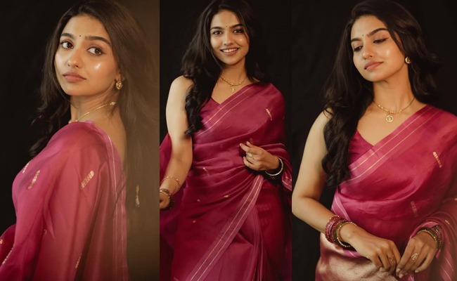 HOT: Mamitha's Youthful Glam In Red Saree