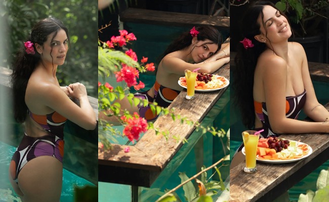 Pics: Hot Lady Stands  Bold In Cool Pool