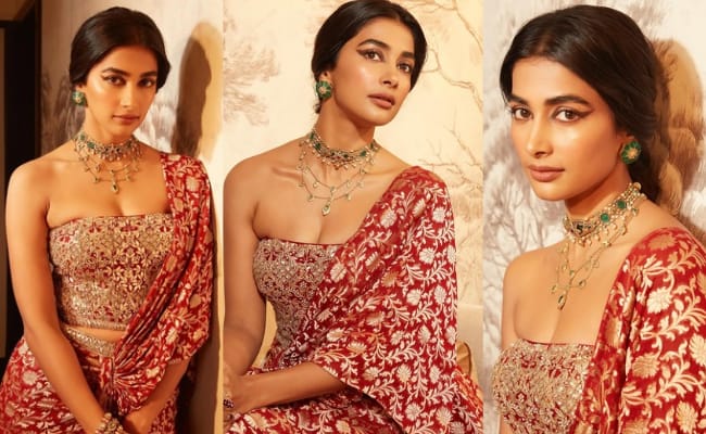 HOT: Beauty Poses Hot In Ethnic Red