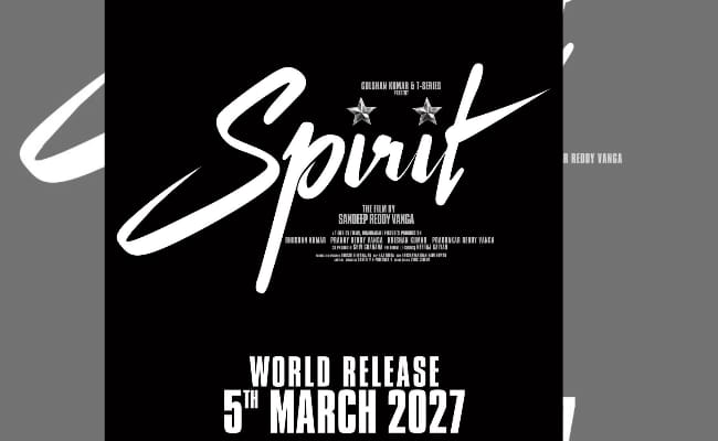 Prabhas' Spirit Release Date Locked