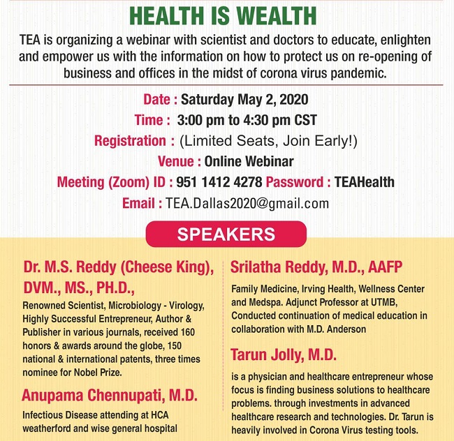 TEA - Health is Wealth by Dr M S Reddy