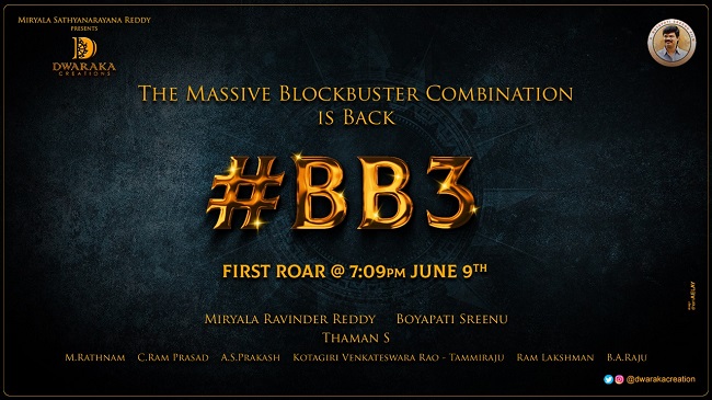 Balakrishna-Boyapati Film BB3 1st Roar Today