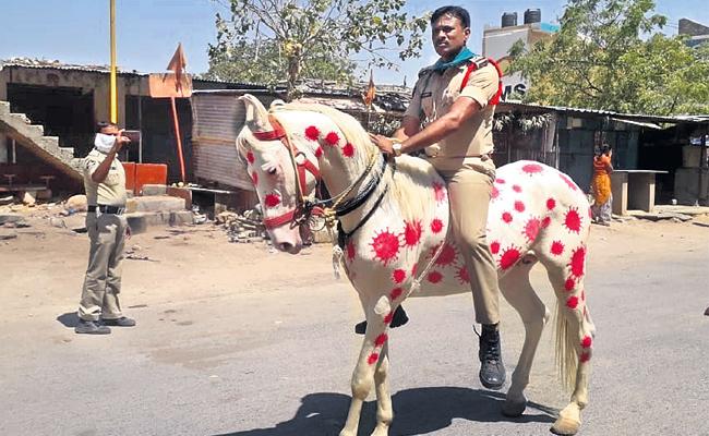 AP cop horses it out to create COVID-19 awareness