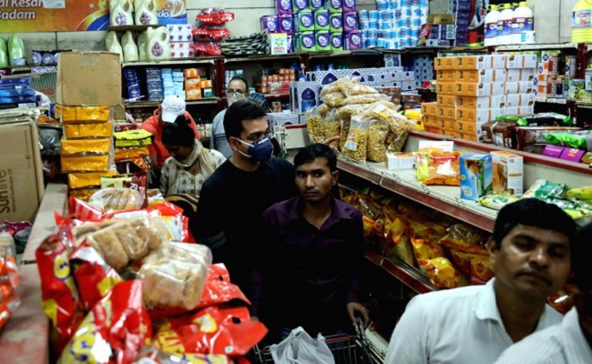 Panic buying at grocery stores in parts of Hyderabad