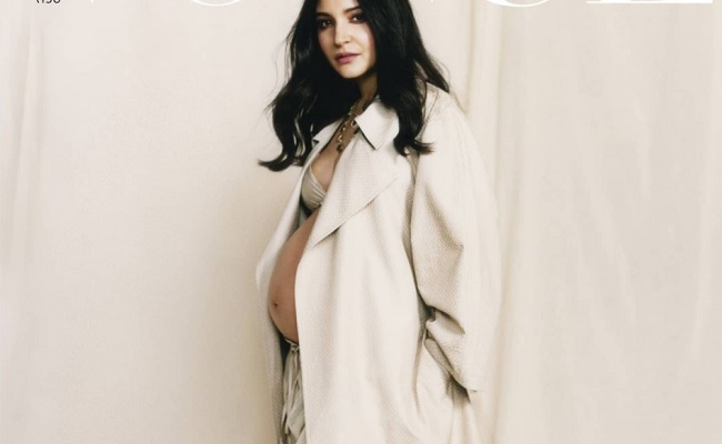 Pregnant Anushka poses on the cover of Vogue India