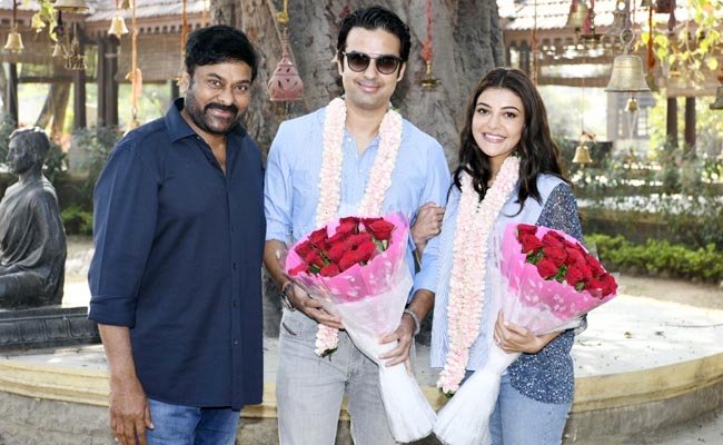 Chiru welcomes Kajal and Gautam to 'Acharya' sets