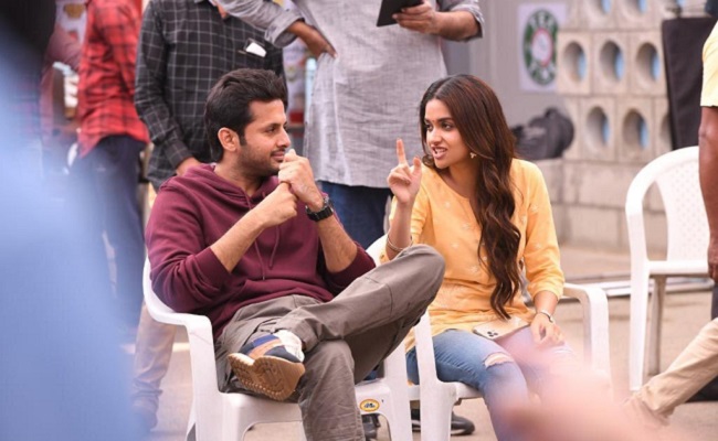 Pic Talk: Nithiin, Keerthy's Serious Conversation