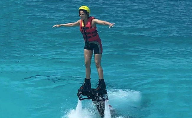 Rakul Describes Flyboarding Experience In Maldives