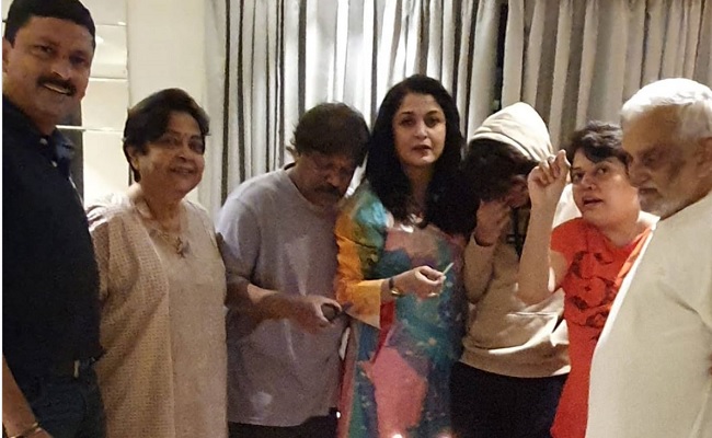 Pic: Ramya Krishna rings in 50th birthday with family