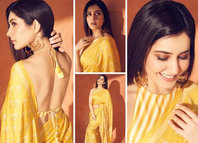 Pics: Raashi is a ray of sunshine in a yellow saree