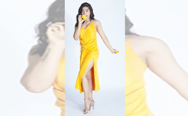 Rashmika Looks GorgeousIn Yellow Split