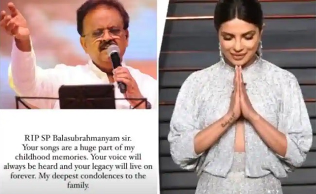 Priyanka recalls SPB: 'My Childhood Memories'