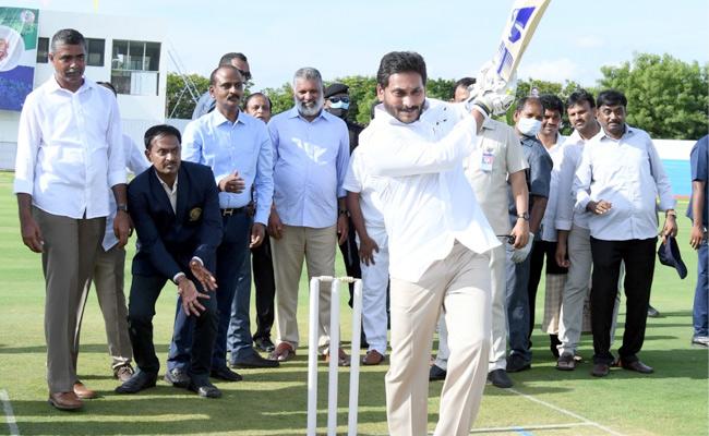 Jagan Plays Cricket In Kadapa Stadium