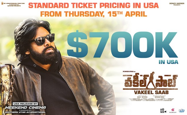 Vakeel Saab now at Standard Ticket Pricing in USA