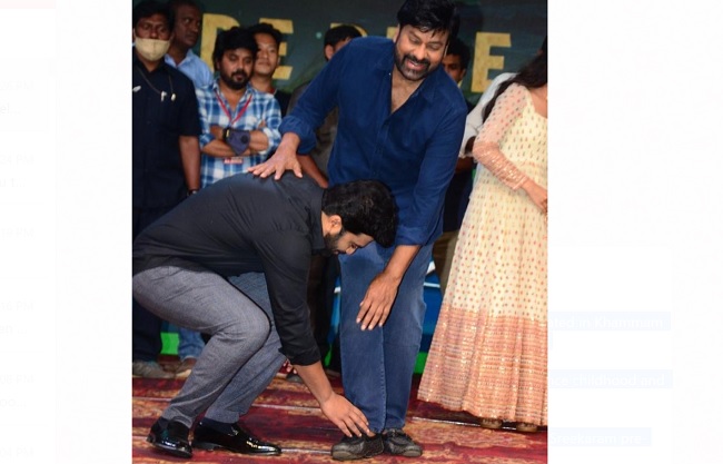 Pic Talk: Sharwa Touches Chiru's Feet