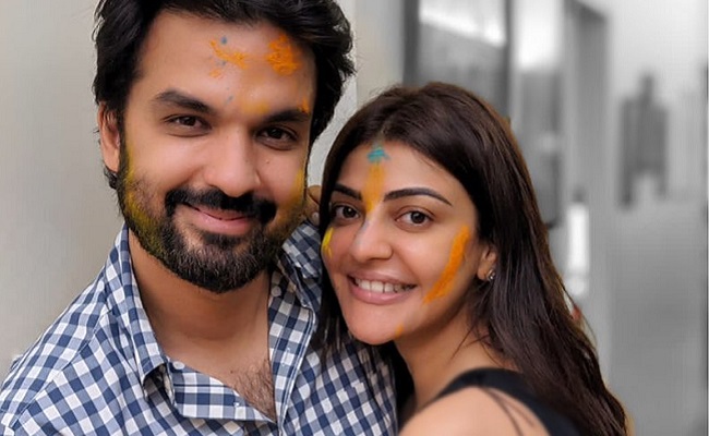 Kajal's First Holi Celebration with Her Husband