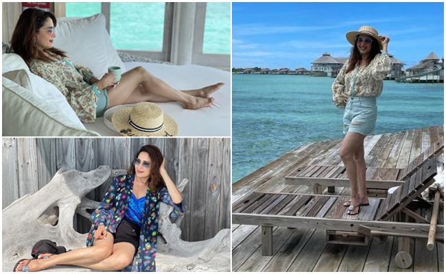 Madhuri Dixit Chilling Like A Villain In Maldives