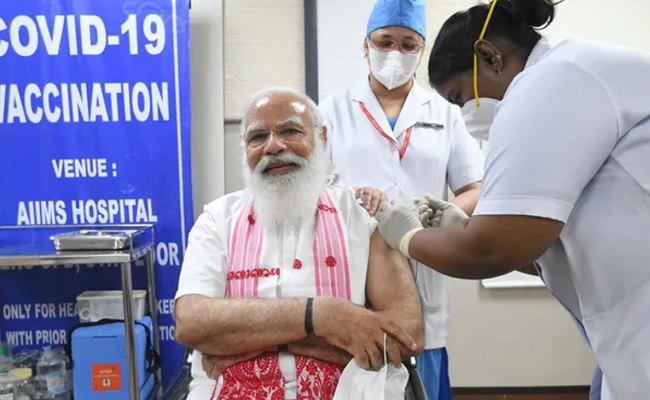 PM Narendra Modi takes first dose of COVID-19 vaccine