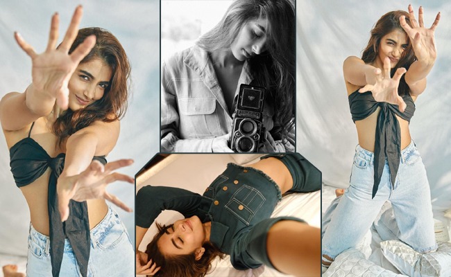 Pics: Pooja Hegde's Cute Acts Wearing Black Bra