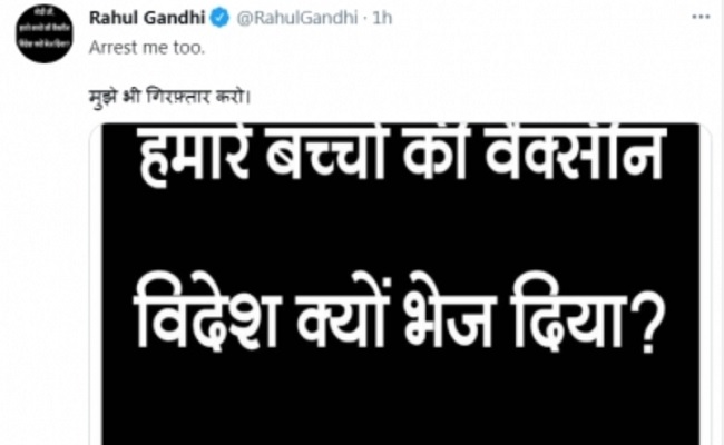 Arrest me too, Rahul tweets poster criticising Modi