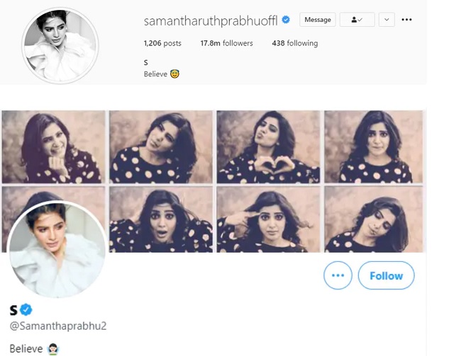 Samantha Trending After Changing Name On Twitter