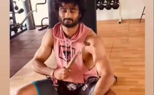 Sudheer Babu shows quirky use of hammer in the gym