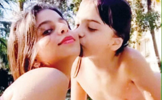 Pic: When Suhana Got A Kiss From Baby Bro